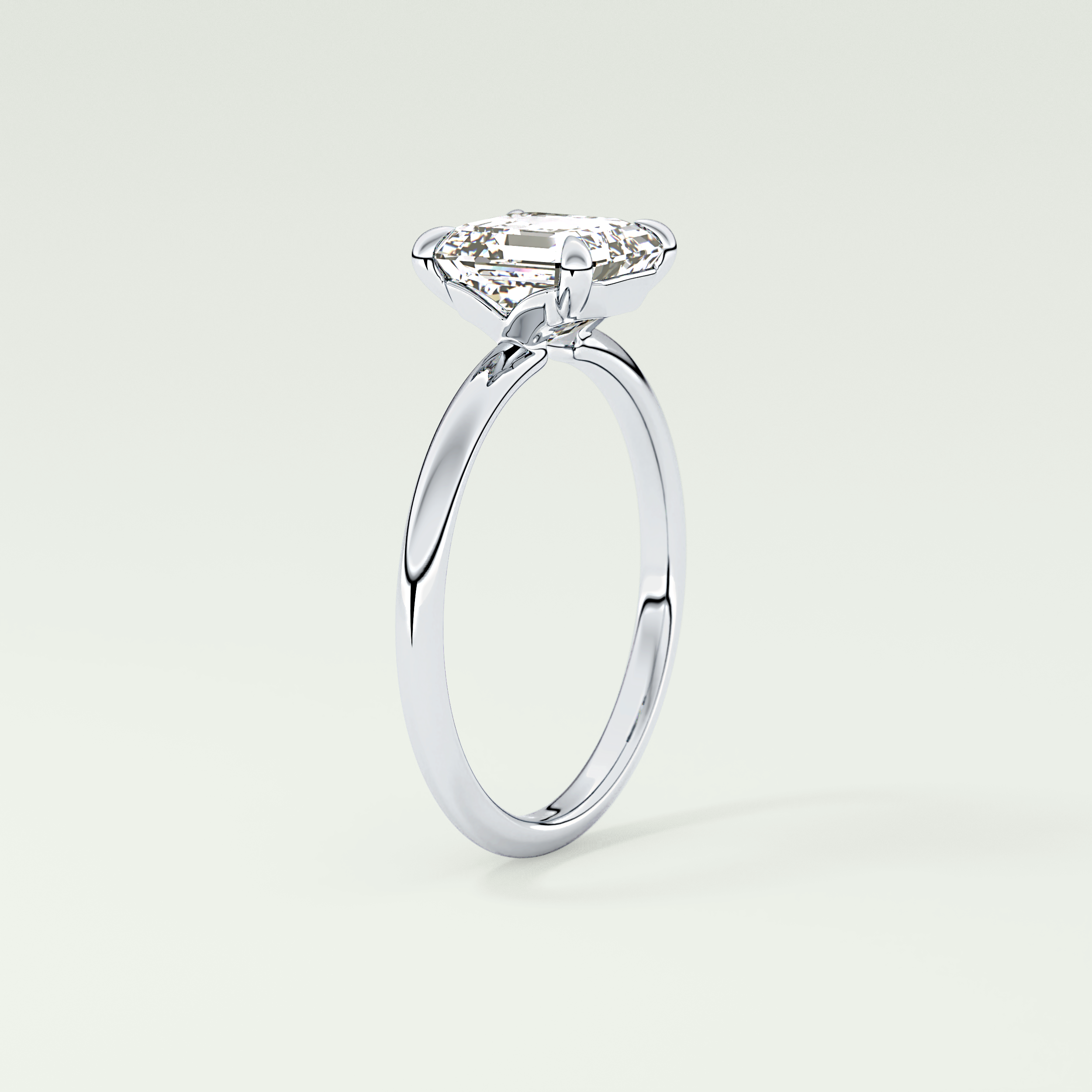 2.0 CT Asscher Cut Solitaire Moissanite Engagement Ring 17