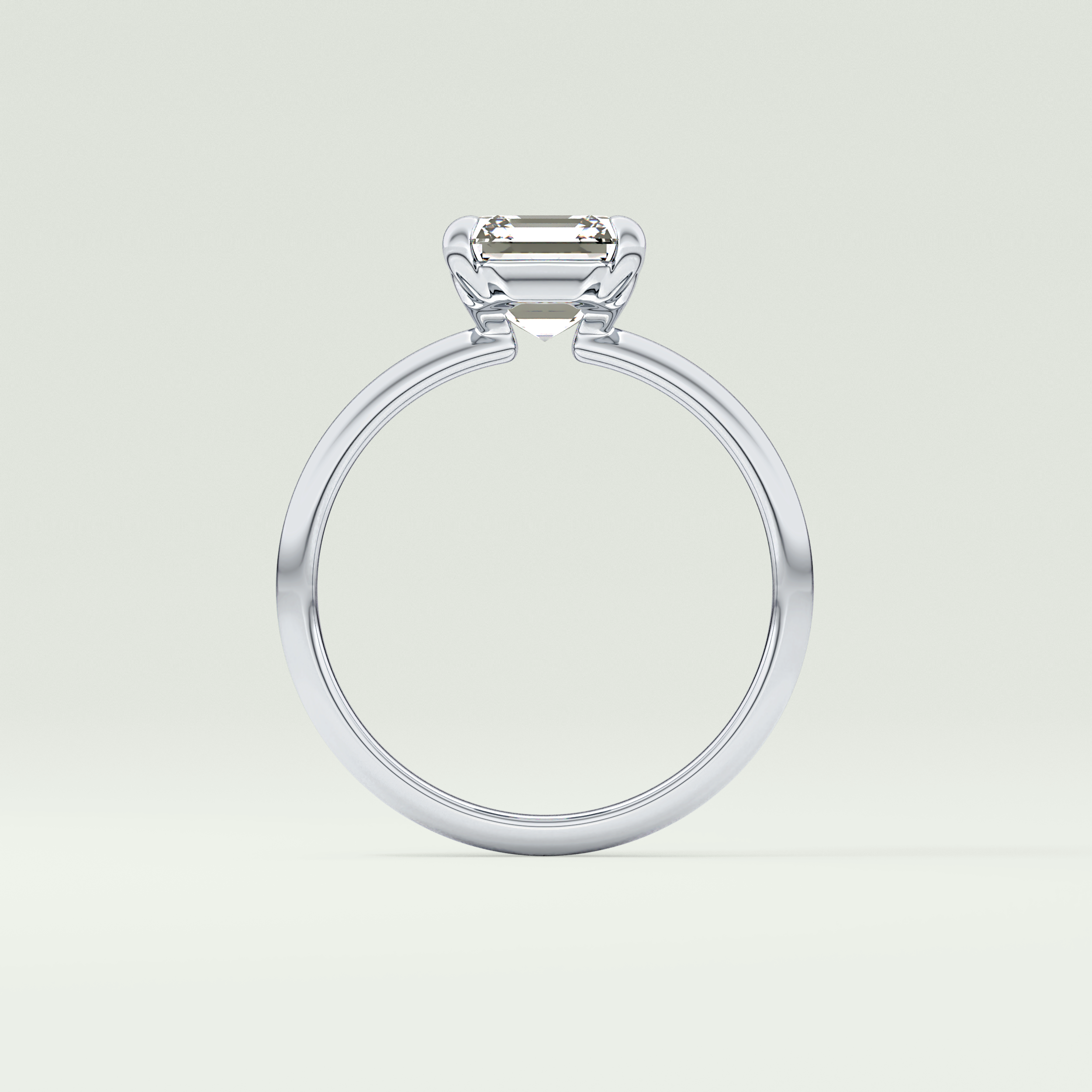 2.0 CT Asscher Cut Solitaire Lab-Grown Diamond Engagement Ring