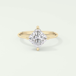 2.0 CT  Princess Cut Hidden Halo CVD Engagement Ring