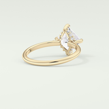 2.0 CT  Princess Cut Hidden Halo CVD Engagement Ring