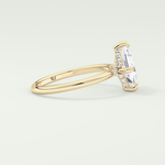 2.0 CT  Princess Cut Hidden Halo CVD Engagement Ring