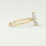 2.0 CT Princess Cut Hidden Halo Moissanite Engagement Ring 3