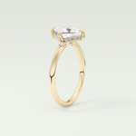2.0 CT  Princess Cut Hidden Halo CVD Engagement Ring