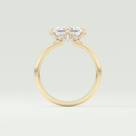 2.0 CT  Princess Cut Hidden Halo CVD Engagement Ring
