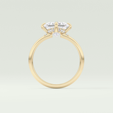 2.0 CT Princess Cut Hidden Halo Moissanite Engagement Ring 6