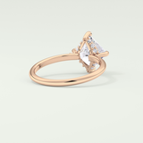 2.0 CT  Princess Cut Hidden Halo CVD Engagement Ring