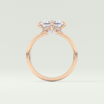 2.0 CT  Princess Cut Hidden Halo CVD Engagement Ring