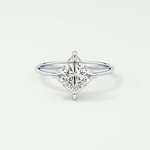 2.0 CT  Princess Cut Hidden Halo CVD Engagement Ring