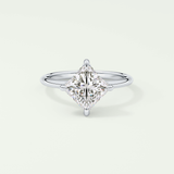 2.0 CT  Princess Cut Hidden Halo CVD Engagement Ring