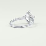 2.0 CT  Princess Cut Hidden Halo CVD Engagement Ring