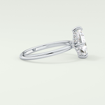 2.0 CT  Princess Cut Hidden Halo CVD Engagement Ring