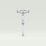 2.0 CT  Princess Cut Hidden Halo CVD Engagement Ring