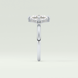 2.0 CT  Princess Cut Hidden Halo CVD Engagement Ring