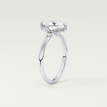 2.0 CT  Princess Cut Hidden Halo CVD Engagement Ring