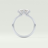 2.0 CT  Princess Cut Hidden Halo CVD Engagement Ring