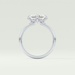 2.0 CT Princess Cut Hidden Halo Moissanite Engagement Ring 18