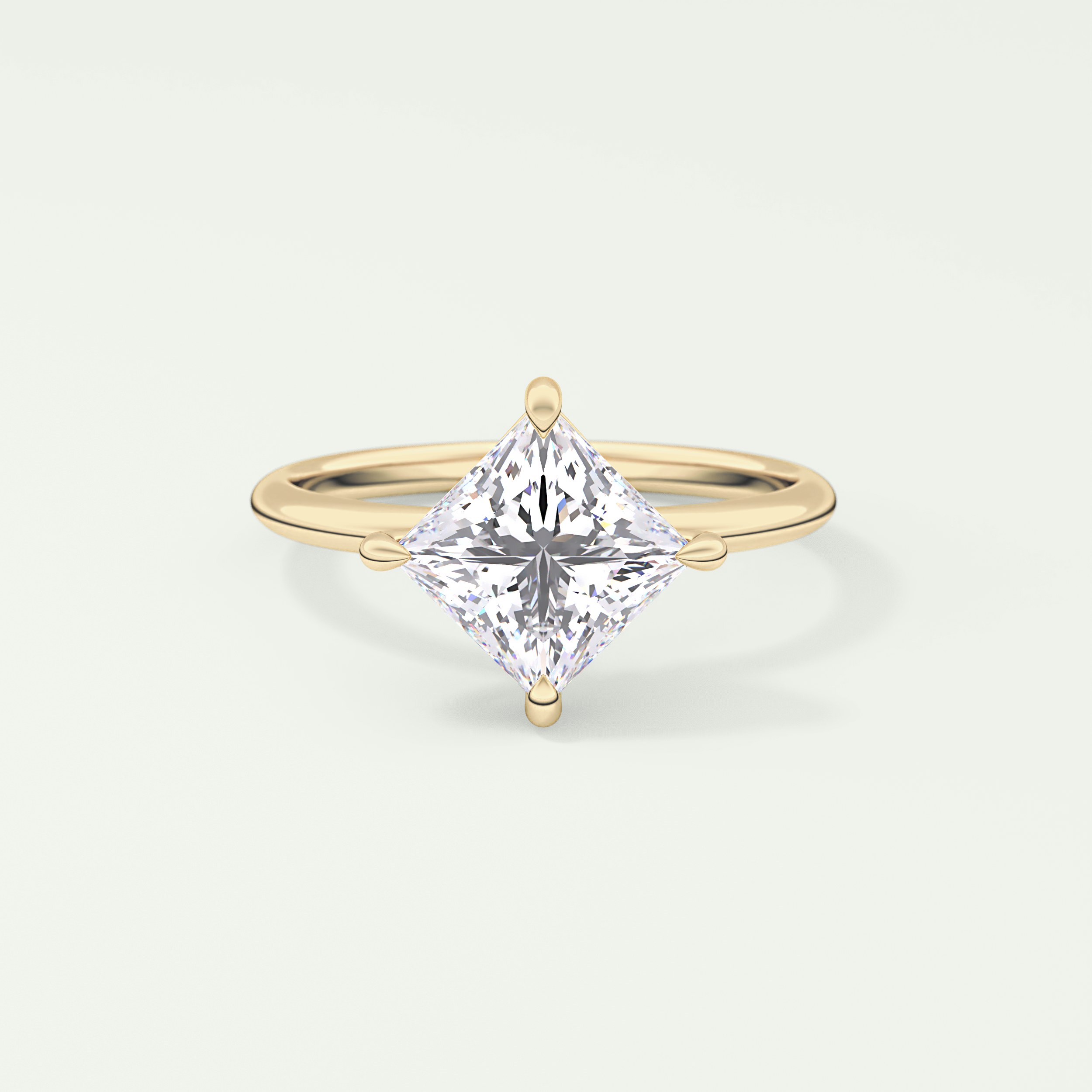 2.0 CT Princess Cut Solitaire Moissanite Engagement Ring 1