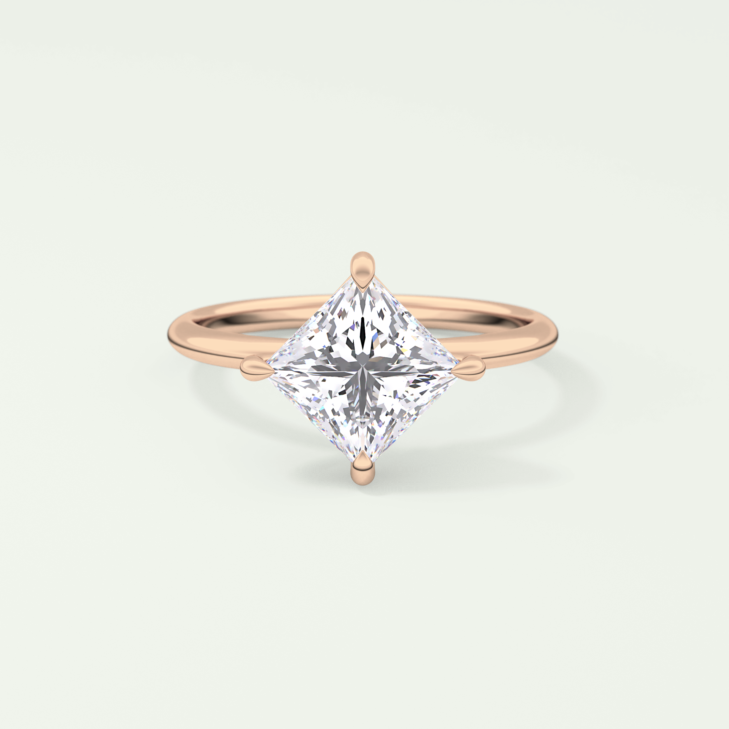 2.0 CT Princess Cut Solitaire Moissanite Engagement Ring 7