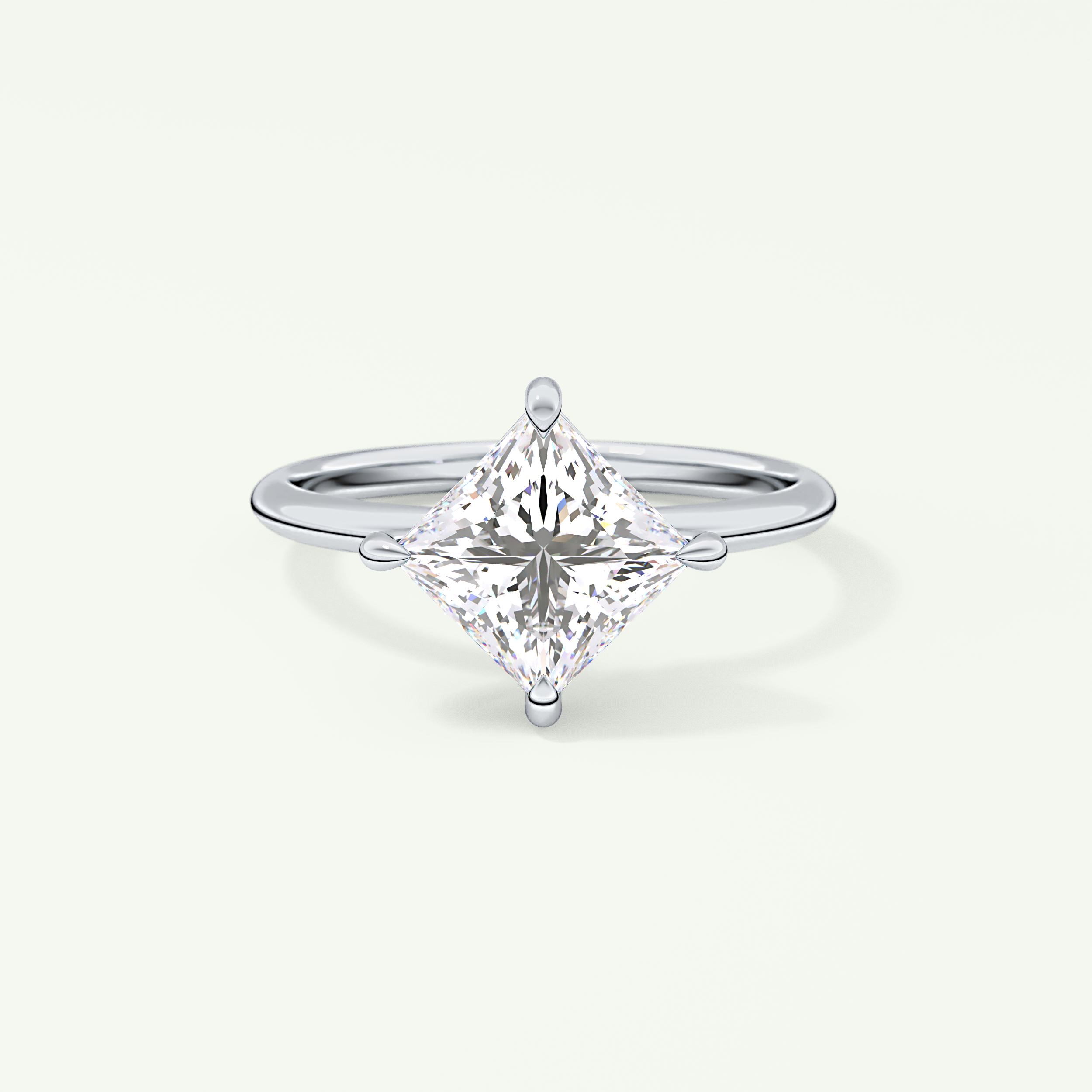 2.0 CT Princess Cut Solitaire Moissanite Engagement Ring 13