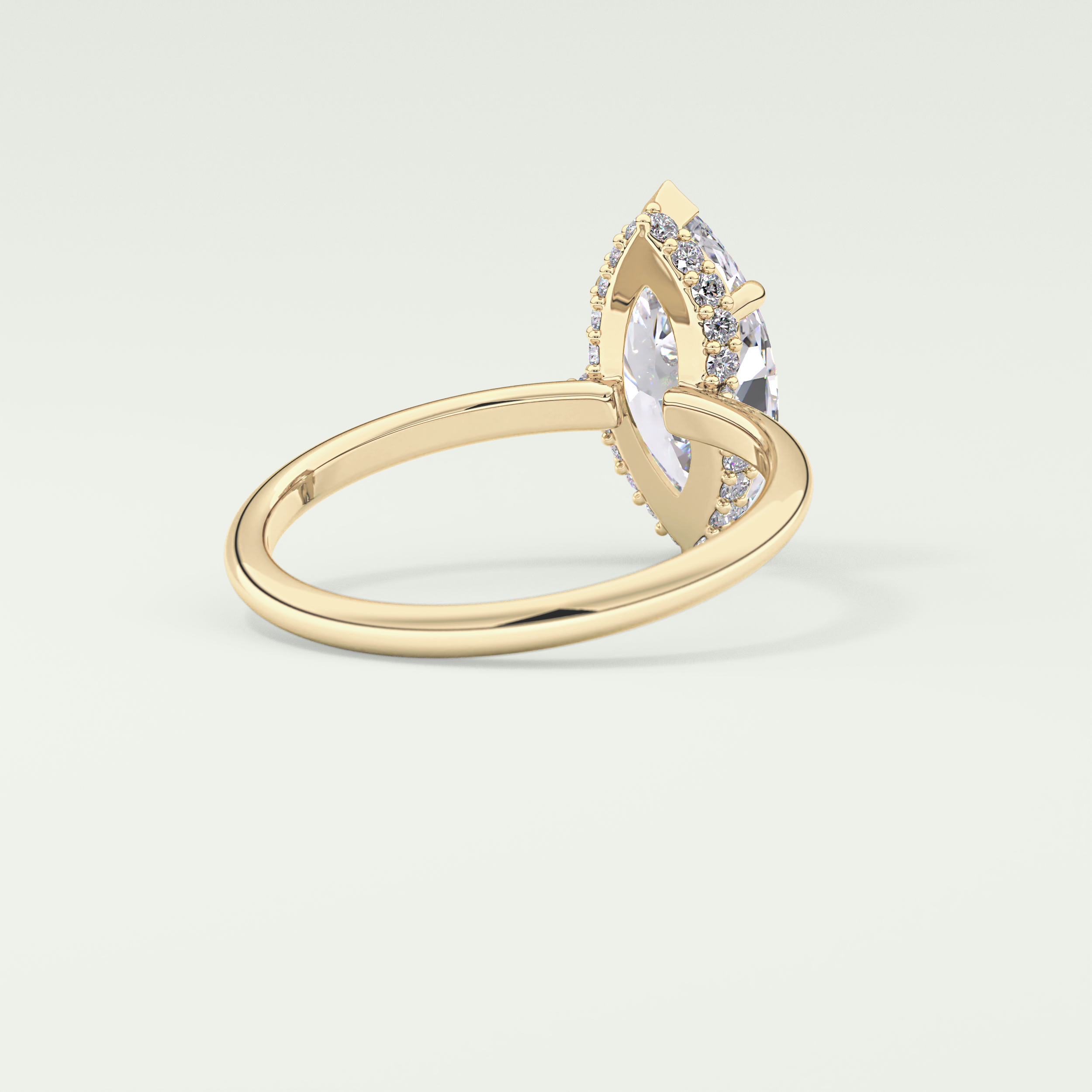 2.0 CT Marquise Cut Hidden Halo Moissanite Engagement Ring 2