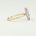 2.0 CT Marquise Cut Hidden Halo Moissanite Engagement Ring 3