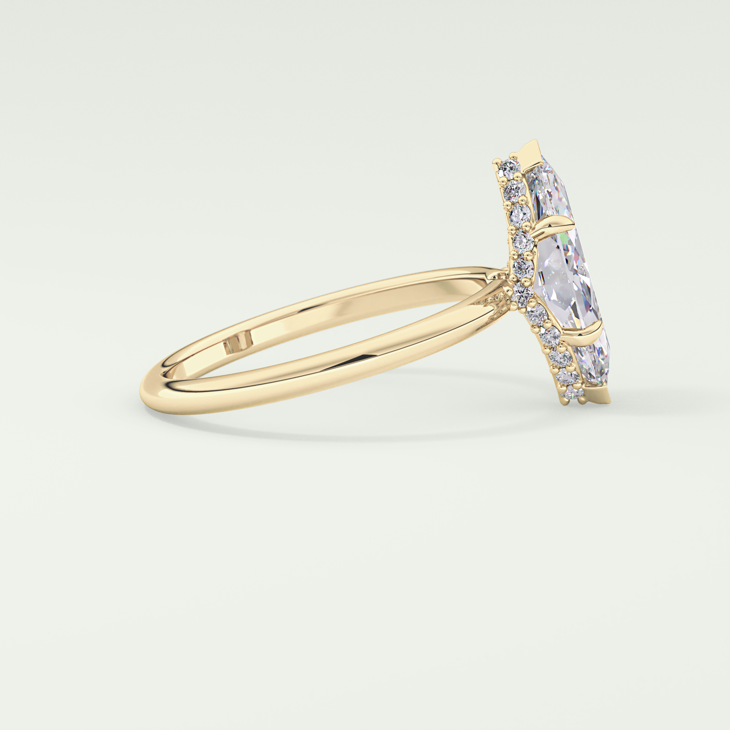 2.0 CT Marquise Cut Hidden Halo Moissanite Engagement Ring 3