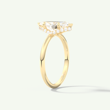 2.0 CT Marquise Cut Hidden Halo Lab-Grown Diamond Engagement Ring