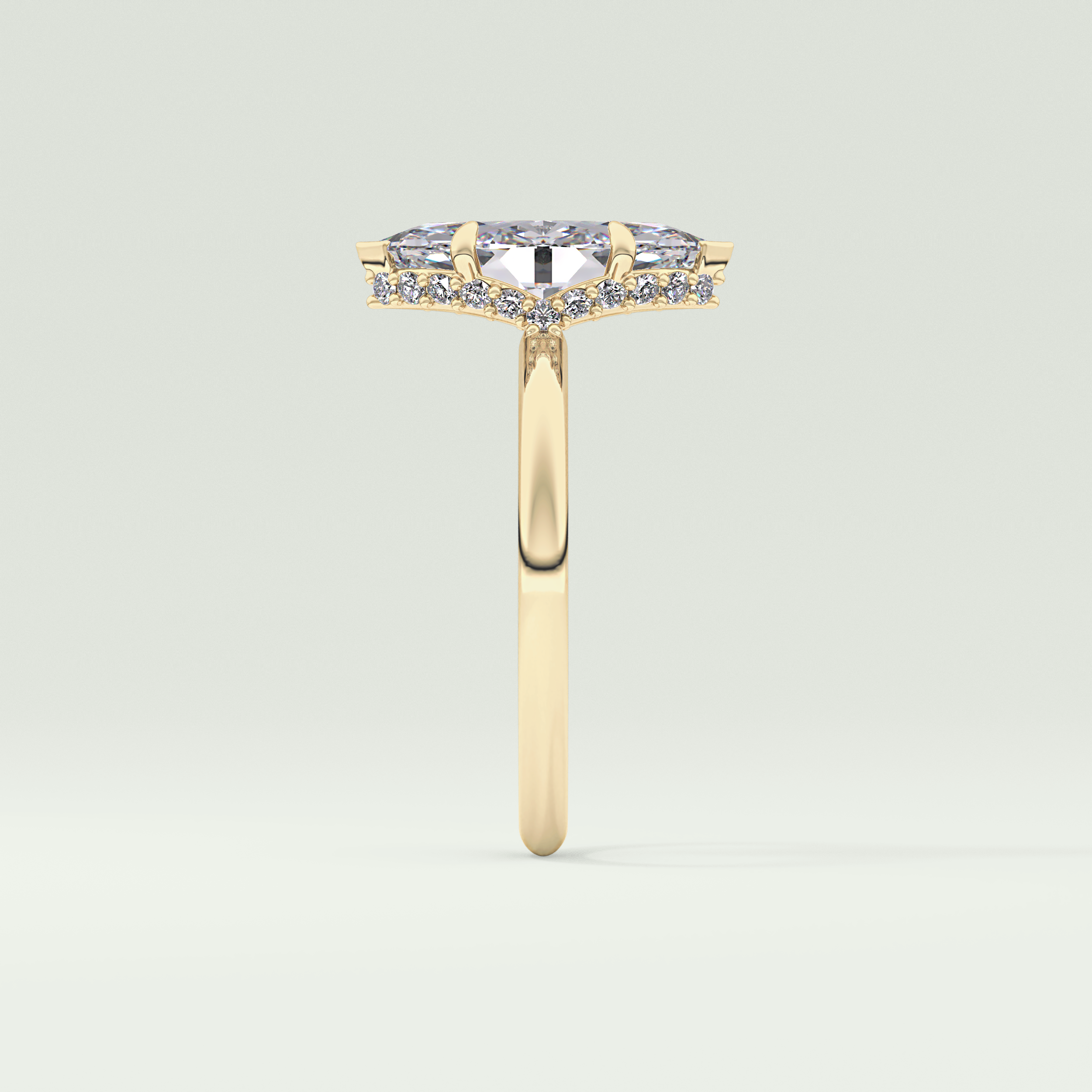 2.0 CT Marquise Cut Hidden Halo Moissanite Engagement Ring 4