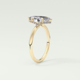2.0 CT Marquise Cut Hidden Halo Moissanite Engagement Ring 5