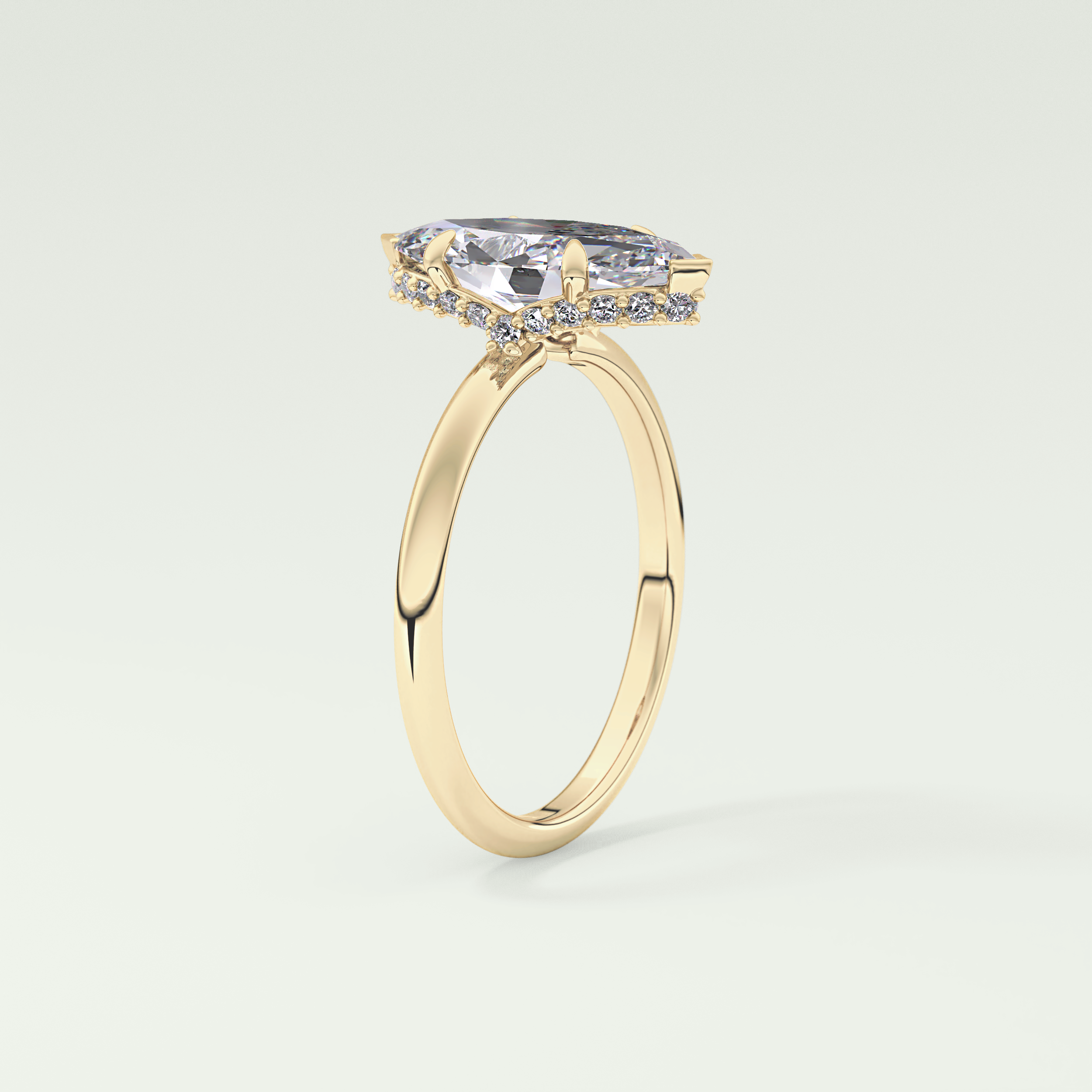 2.0 CT Marquise Cut Hidden Halo Moissanite Engagement Ring 5