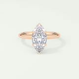 2.0 CT Marquise Cut Hidden Halo Moissanite Engagement Ring 7