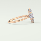 2.0 CT Marquise Cut Hidden Halo Moissanite Engagement Ring 9
