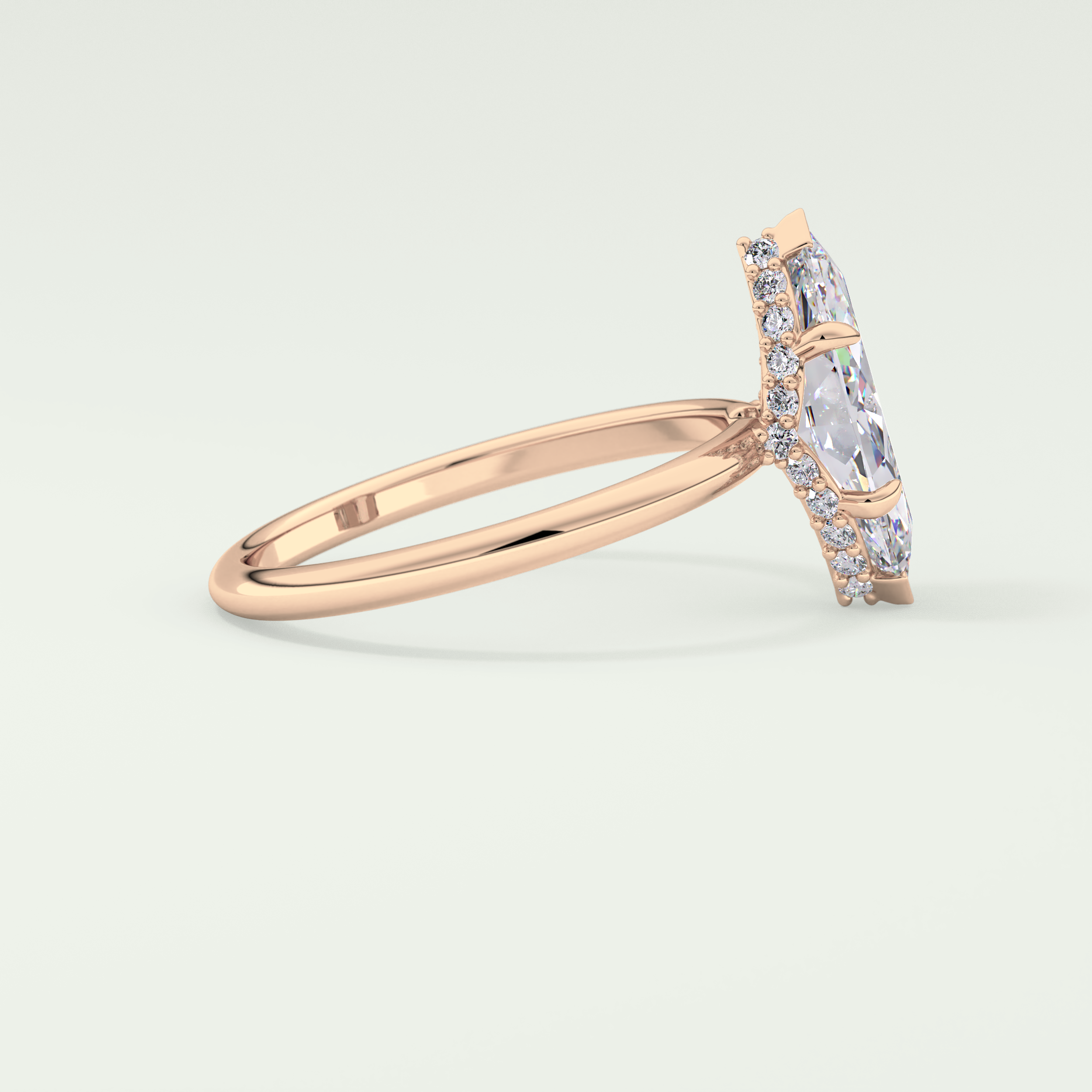 2.0 CT Marquise Cut Hidden Halo Moissanite Engagement Ring 9