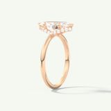 2.0 CT Marquise Cut Hidden Halo Lab-Grown Diamond Engagement Ring