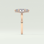 2.0 CT Marquise Cut Hidden Halo Moissanite Engagement Ring 10