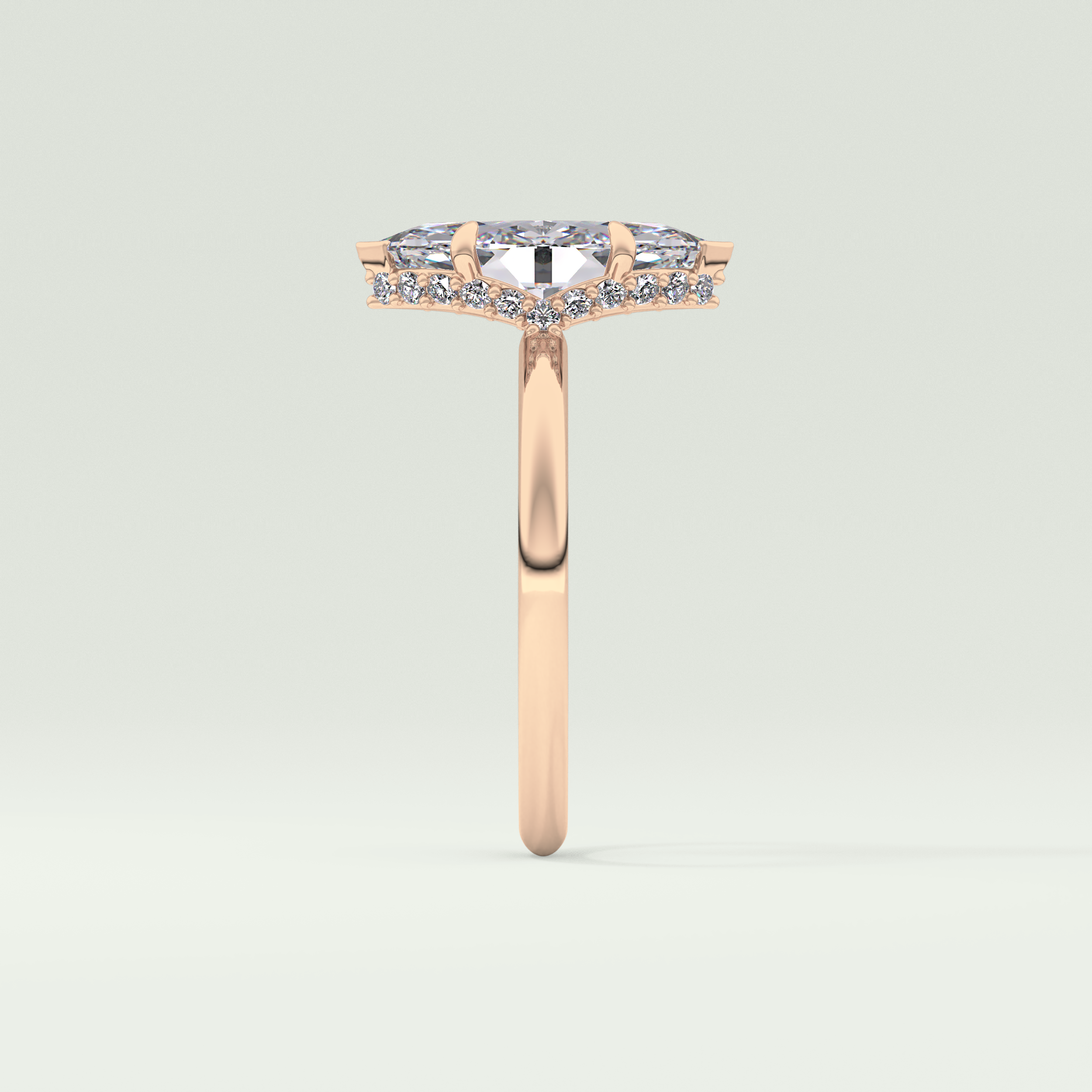 2.0 CT Marquise Cut Hidden Halo Moissanite Engagement Ring 10