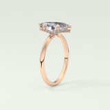 2.0 CT Marquise Cut Hidden Halo Moissanite Engagement Ring 11