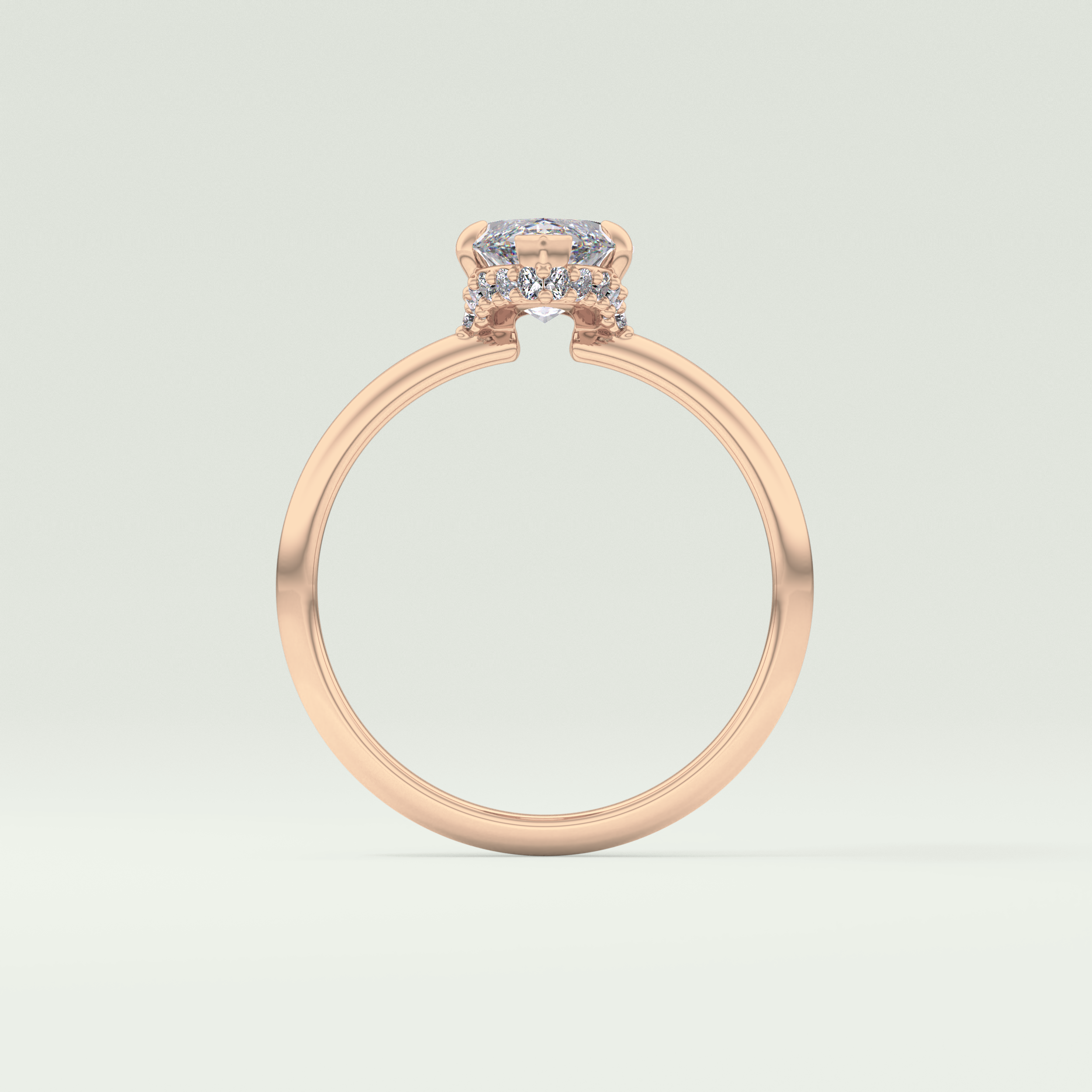 2.0 CT Marquise Cut Hidden Halo Moissanite Engagement Ring 12