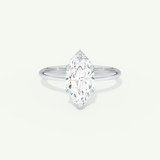 2.0 CT Marquise Cut Hidden Halo Moissanite Engagement Ring