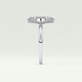2.0 CT Marquise Cut Hidden Halo Moissanite Engagement Ring 16
