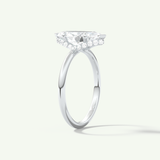 2.0 CT Marquise Cut Hidden Halo Lab-Grown Diamond Engagement Ring