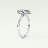 2.0 CT Marquise Cut Hidden Halo Moissanite Engagement Ring 17