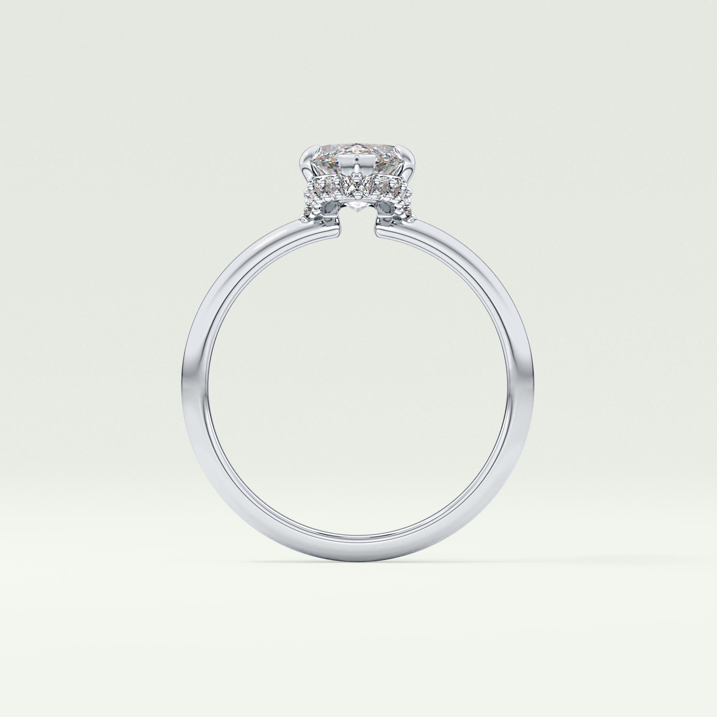 2.0 CT Marquise Cut Hidden Halo Moissanite Engagement Ring 18