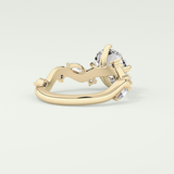 1.5 CT  Round Cut Twig Pave Style Lab Grown Diamond  Engagement Ring