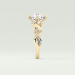 1.5 CT  Round Cut Twig Pave Style Lab Grown Diamond  Engagement Ring