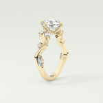 1.5 CT  Round Cut Twig Pave Style Lab Grown Diamond  Engagement Ring