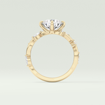1.5 CT  Round Cut Twig Pave Style Lab Grown Diamond  Engagement Ring