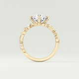 1.5 CT  Round Cut Twig Pave Style Lab Grown Diamond  Engagement Ring