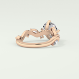 1.5 CT  Round Cut Twig Pave Style Lab Grown Diamond  Engagement Ring