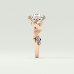 1.5 CT  Round Cut Twig Pave Style Lab Grown Diamond  Engagement Ring